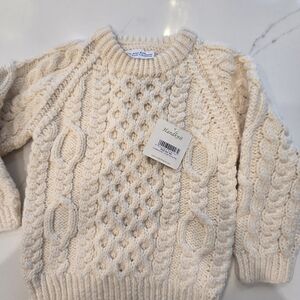 Authentic 100 Percent Marino Wool Cable Knit Sweater Childrens 2 Year Old Ish